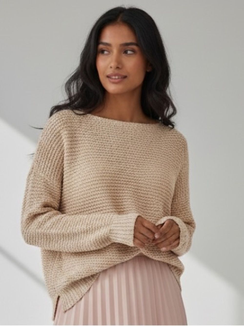 Forever 21 Pink Fuzzy Long Sleeve Sweater, Small